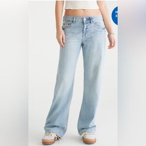AEROPOSTALE Low Rise Baggy Wide Leg Jeans In Light Wash Women's Sz 2R NWT